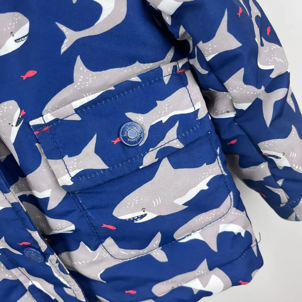 Mini Baby Boden Navy Blue Shark Jacket 3-4